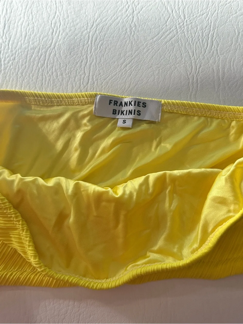 Frankie's Bikinis Bright Yellow Bandeau Top